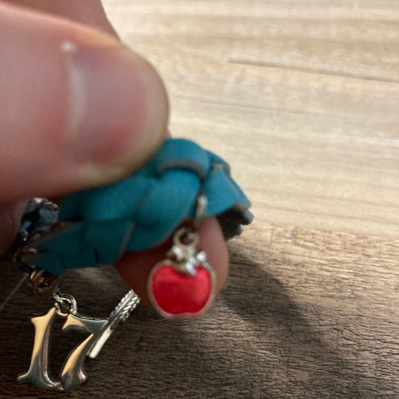 Kidada Disney Couture Princess Silver tone Charms Wrap Bracelet w Blue Leather - Picture 5 of 5